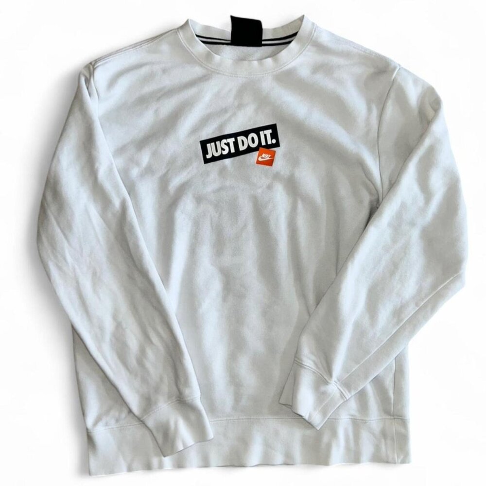 Nike Just Do It Unisex White Crew Neck Sweatshirt